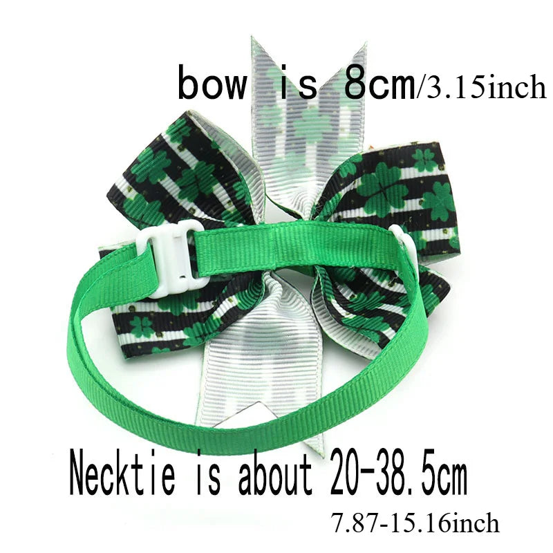 3pcs Pet Accessories, St. Patrick's Day in Lreland, Cat and Dog Collar Accessories, Pet Tie, Clover Tie, Pet Accessories