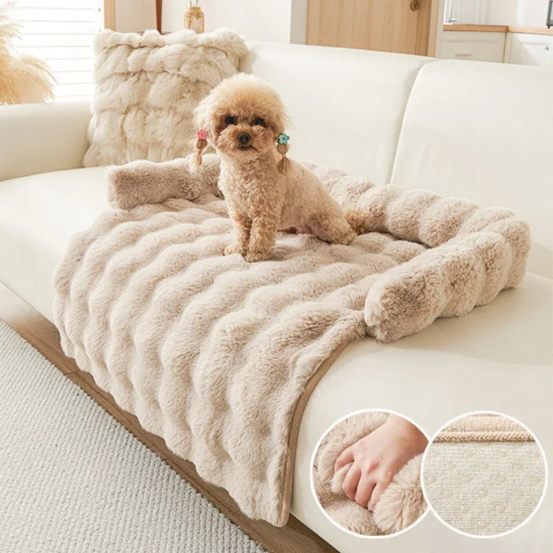 1PC Winter Warm Dog Bed Mats Super Soft  Plush Pet Blanket Pad Mat for Small Dogs Plush Neck Pillow Cat Nest Travel & Indoor