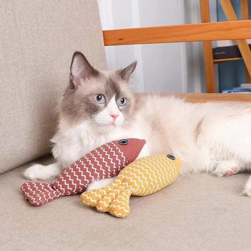 Cat Toy Fish Interactive Soft Simulation Fish Cat Toy with Catnip Toy Cats Chew Bite Toys Funny Cat Chewing Playing Cat Toys