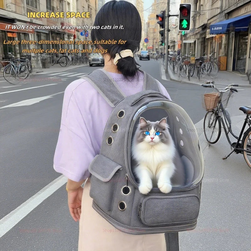 2025 New Transparent Pet Carrier Backpack Cat Accessories Outdoor Pet Shoulder bag for Cats Small Dogs Breathable Pet Supplies