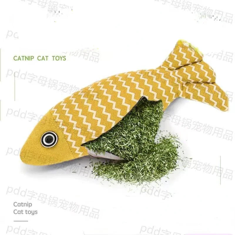 Cat Toy Fish Interactive Soft Simulation Fish Cat Toy with Catnip Toy Cats Chew Bite Toys Funny Cat Chewing Playing Cat Toys