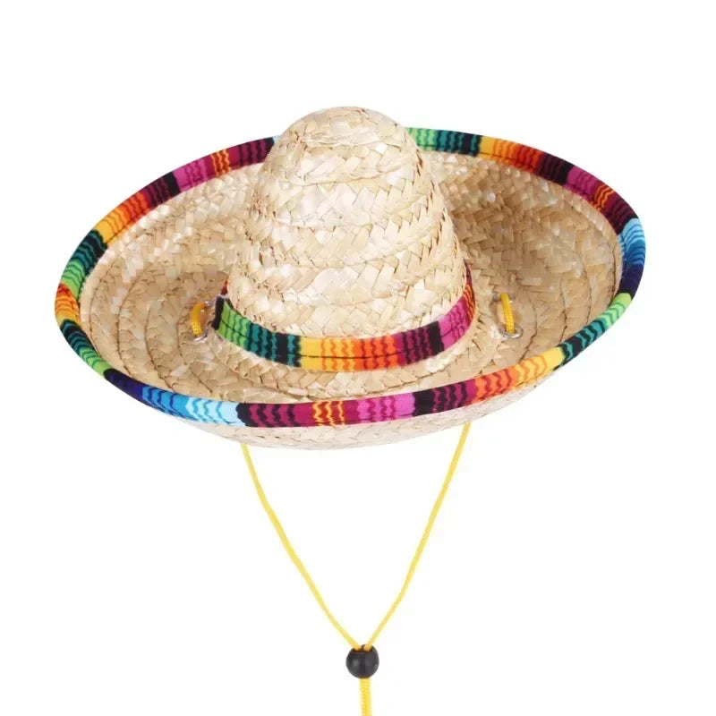 Funny Accessories For Dogs - Mini Pet Dogs Hawaii Style Straw Hats, Cat Sun Hat, Beach Party Sombrero