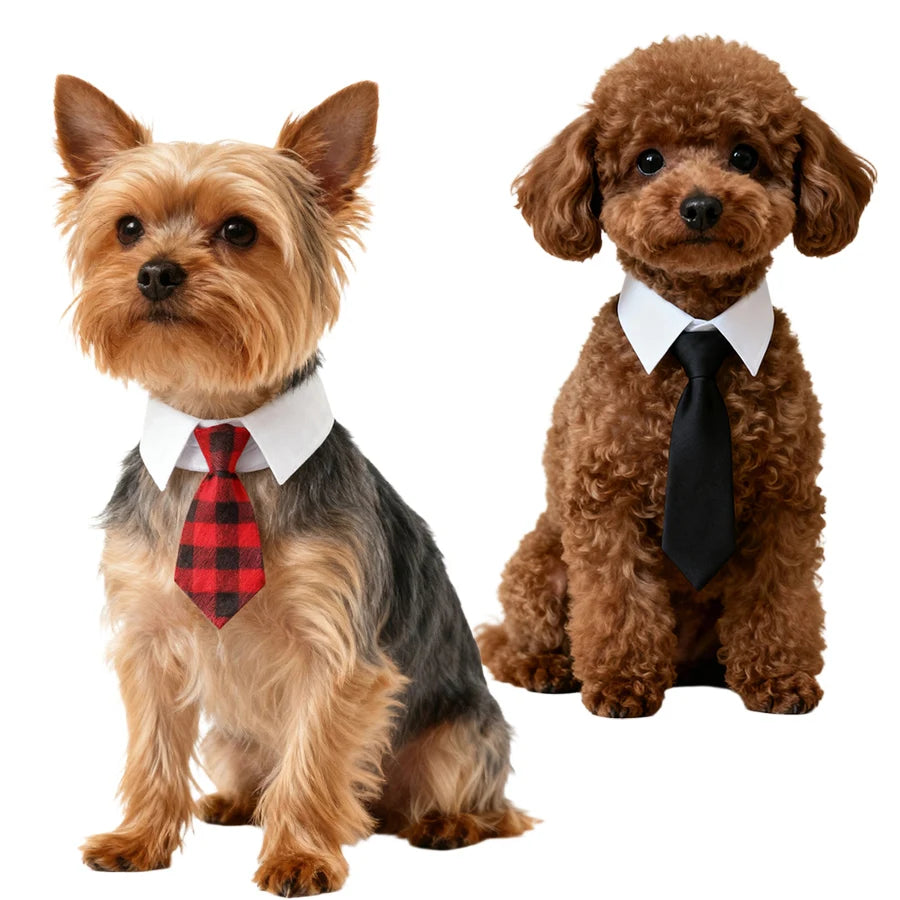 Pet Accessories, Dog Tuxedo Collar with Black Tie Adjustable Dog Necktie Collar with Quickly Release Buckle for Small Medium Pet